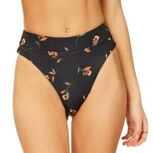 Billabong Golden Shore Reversible Striped Floral Bikini Bottom M